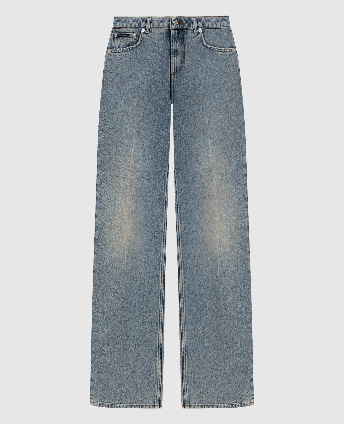Blue jeans with logo patch Dolce&Gabbana
