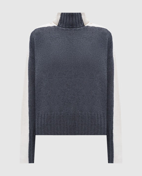 Twinset Grey wool sweater with logo 252TF3023