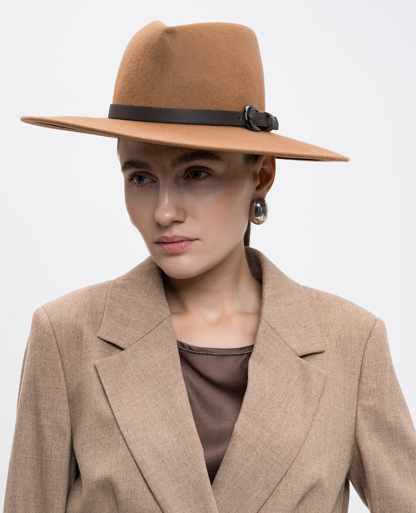 Brown wool hat Peserico 2