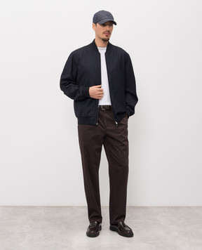 Agnona Blue cashmere and silk bomber jacket TH11U5XU7049