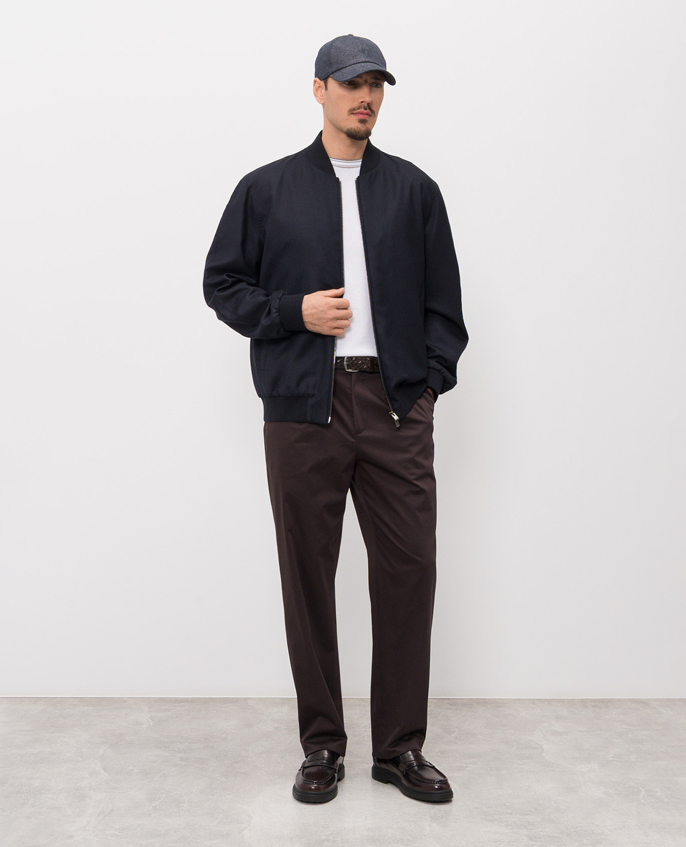 

Blue cashmere and silk bomber jacket Agnona