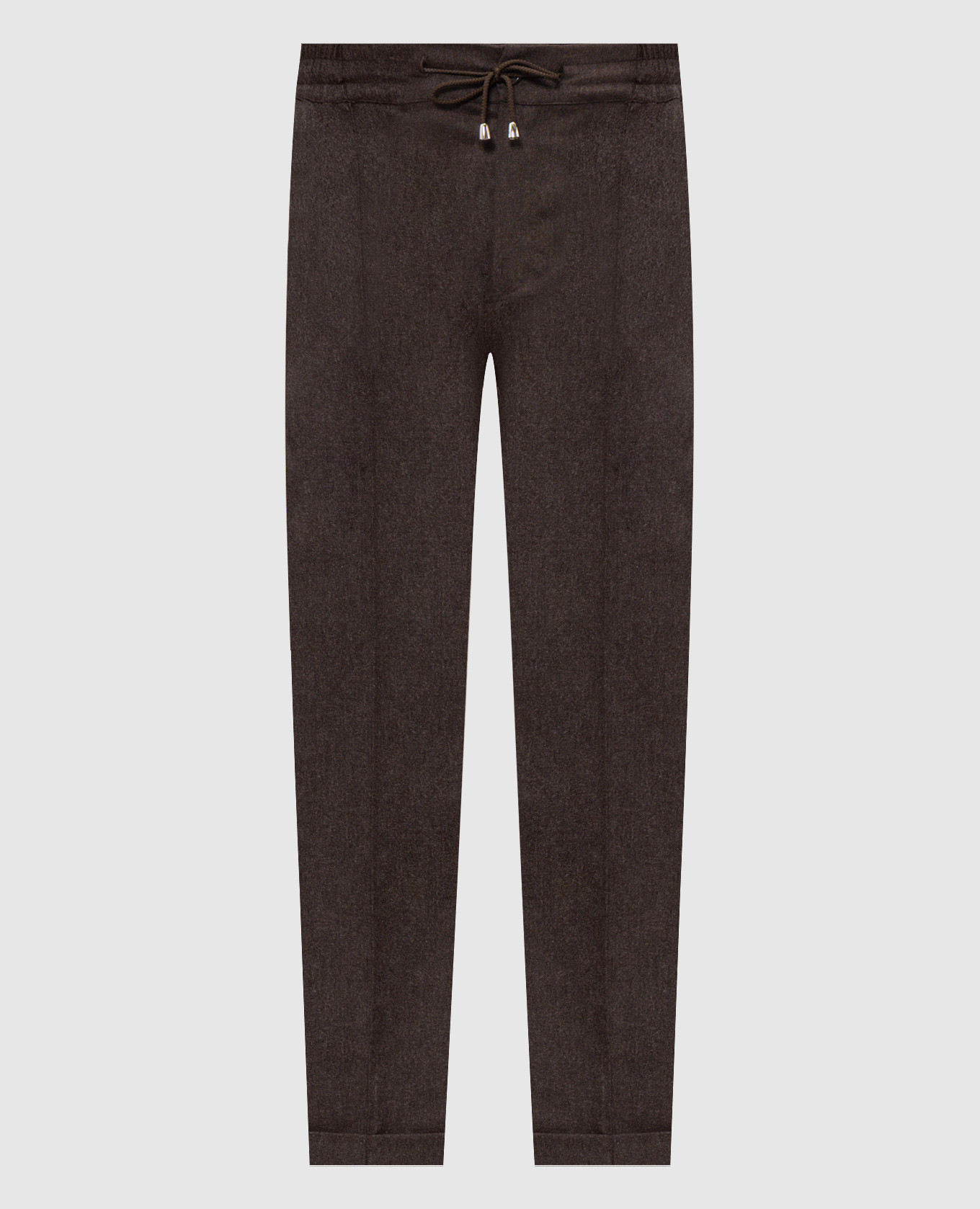 Brown wool trousers with lapels