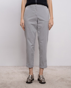 Peserico Gray pants with lapels A04680T2302481