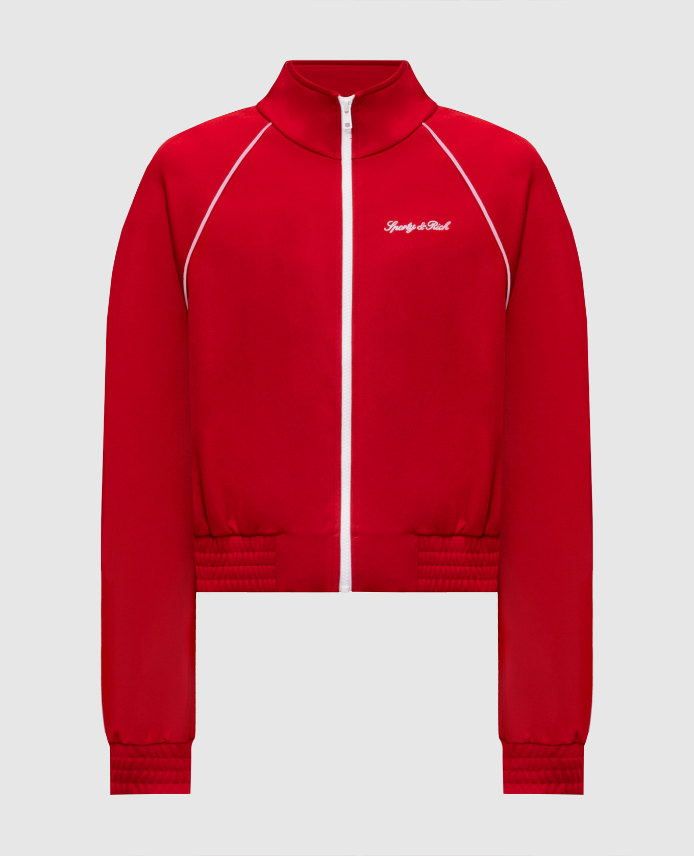 Red sports jacket with logo embroidery