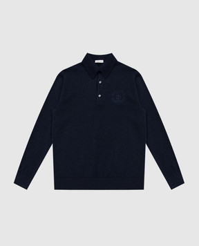 Dolce&Gabbana Children's blue wool and cashmere polo shirt L4KWJ4JDVGS814