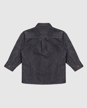 Brunello Cucinelli Children's blue denim shirt with lurex BB148C864B