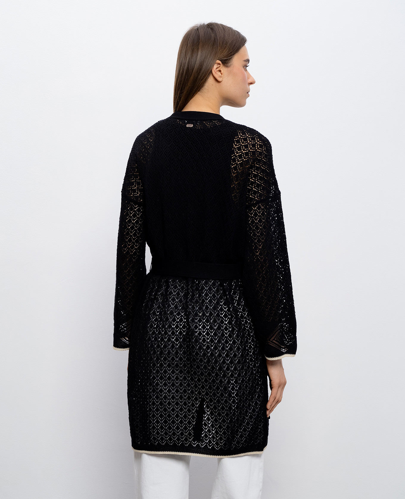 

Black openwork cardigan Agnona