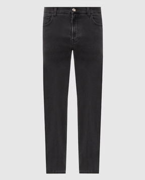 Stefano Ricci Grey jeans with logo patch MFT63B2160TR183K