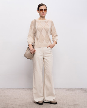 Peserico Beige sequined jumper S99164F079333A