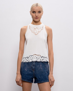 Twinset White top with Richelieu embroidery 261TP2441
