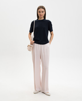 Agnona Blue T-shirt with silk KT110450Q180P