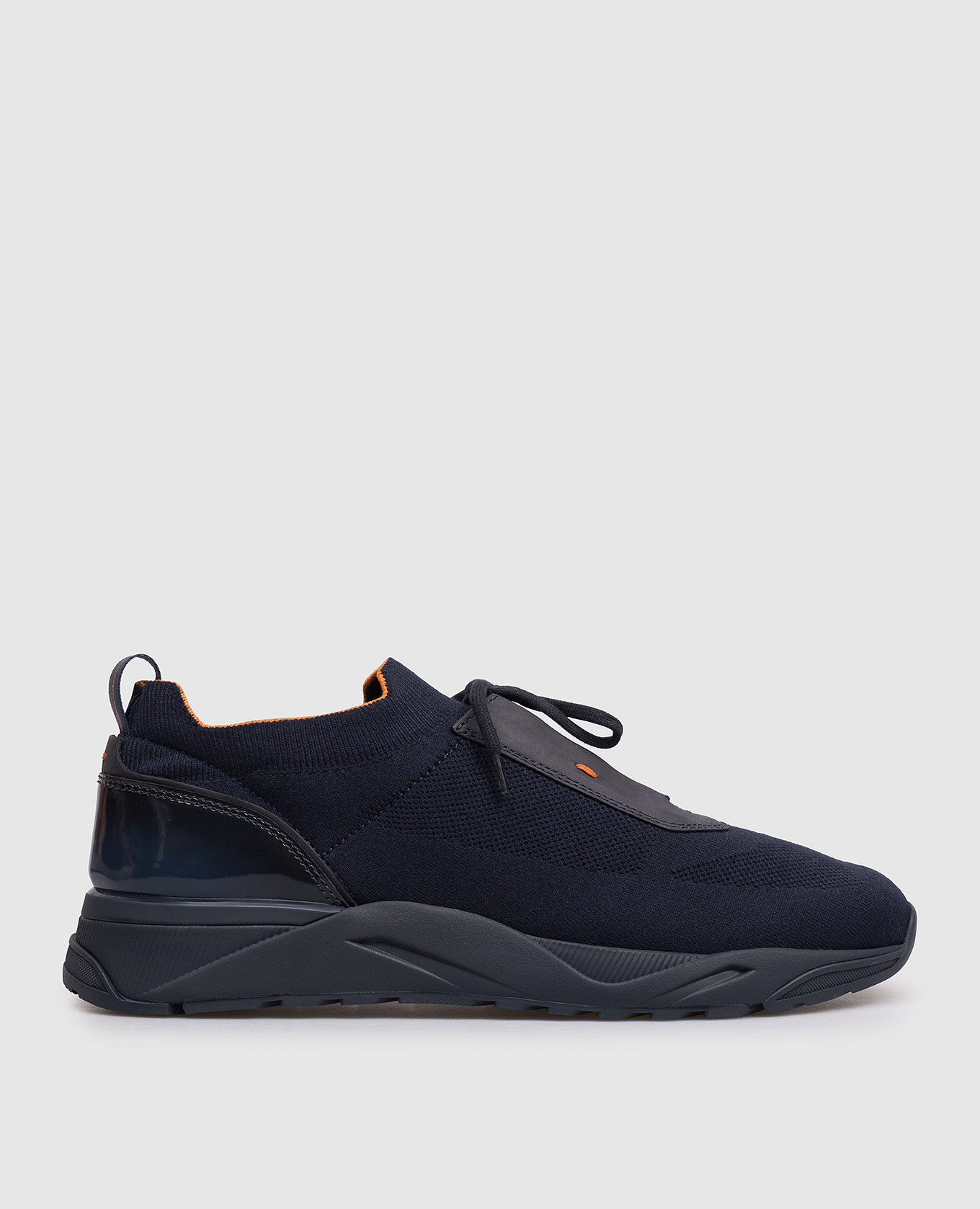 Blue sneakers with logo print