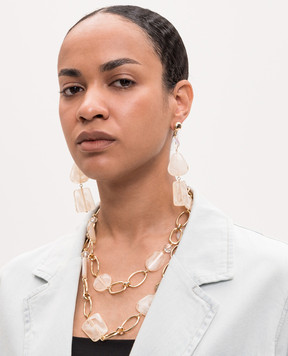 Dolman Bijoux Yellow earrings with beads 17259