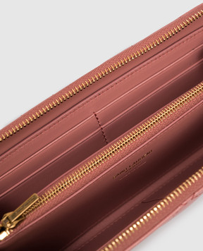 Saint Laurent Pink leather wallet with geometric stitching 862485AAANG