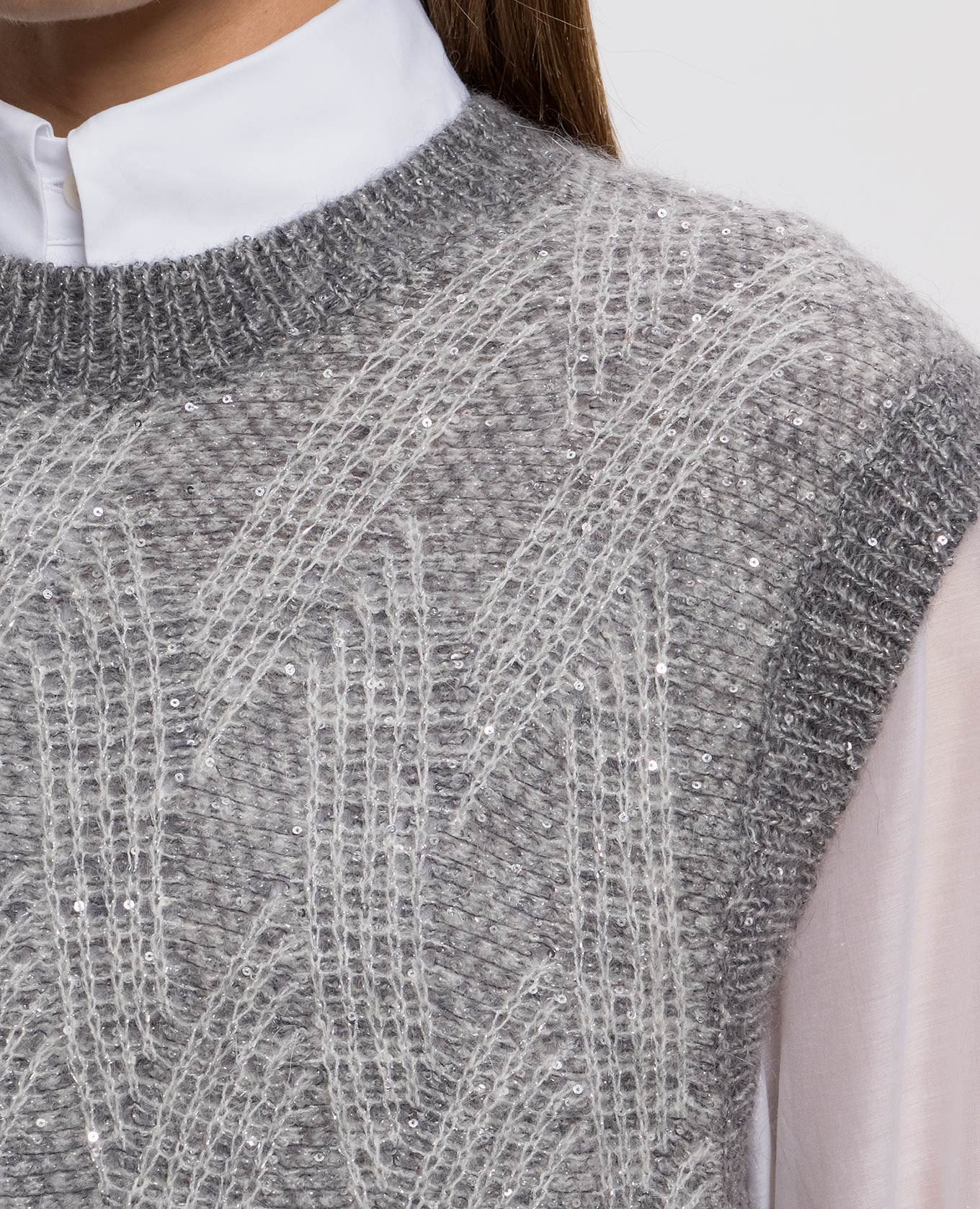 Gray vest with sequins Peserico 5