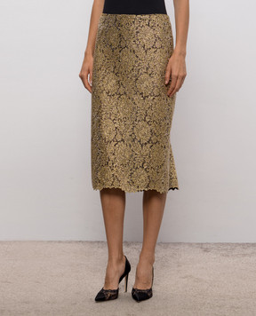 Ermanno Scervino Golden skirt with crystals D492O701CTZJO