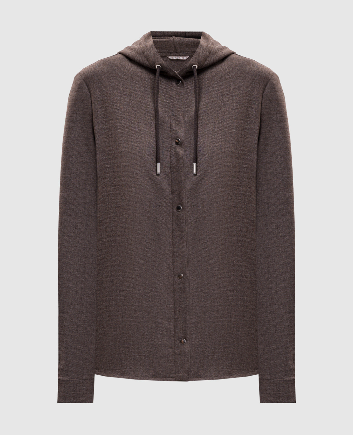 Brown wool and cashmere shirt-style sports jacket