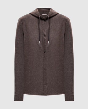 Marco Pescarolo Brown wool and cashmere shirt-style sports jacket MUSAD5434