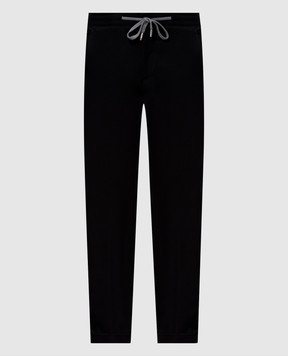 Marco Pescarolo Black wool and silk pants CARACCIOLO5428