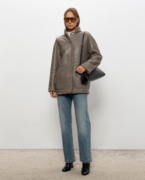 Babe Pay Pls Reversible sheepskin coat with drawstring in brown 2623PRADO