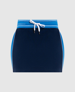 Casablanca Blue Punto mini skirt with logo WSP26SK19601