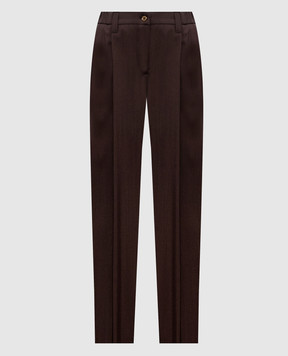 Marco Pescarolo Zeza brown wool and silk trousers ZEZAD5314