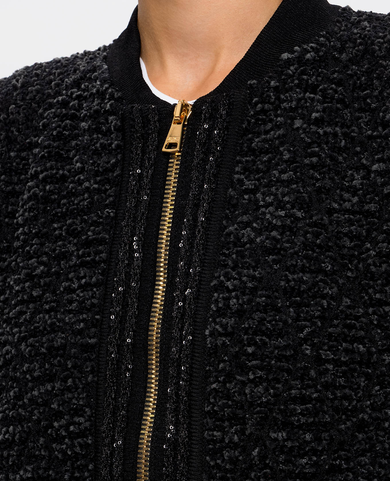 Black tweed cardigan with merino wool Balmain 5