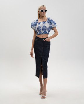 Twinset White top with a printed frame 261TP213D