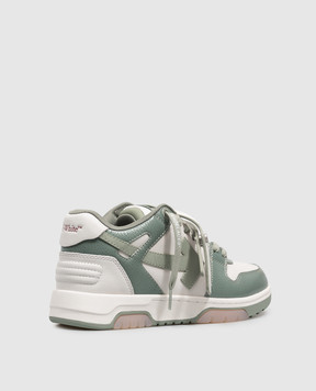 Off-White Out Of Office Green Leather Sneakers OF05737310