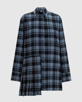 Off-White Blue checkered shirt dress 2FU00353T