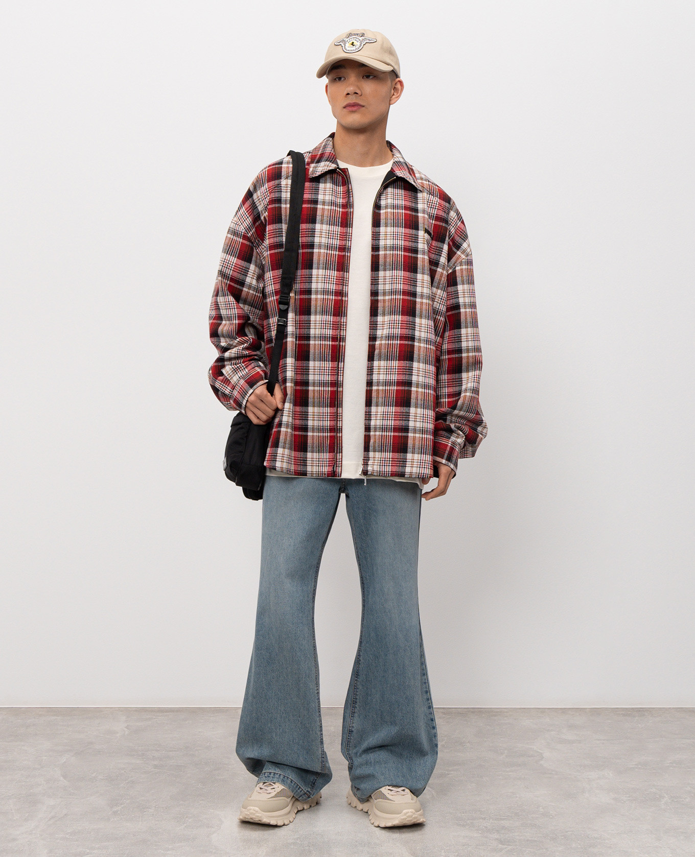 

Reversible wool jacket with logo embroidery Juun.j, Red