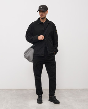Stone Island Black joggers with logo patch L1S153100031S0A10