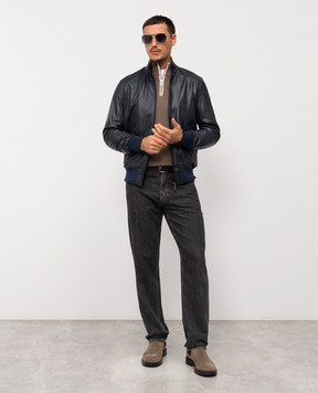 Pini Parma Brown wool and cashmere jumper HZIPTAU