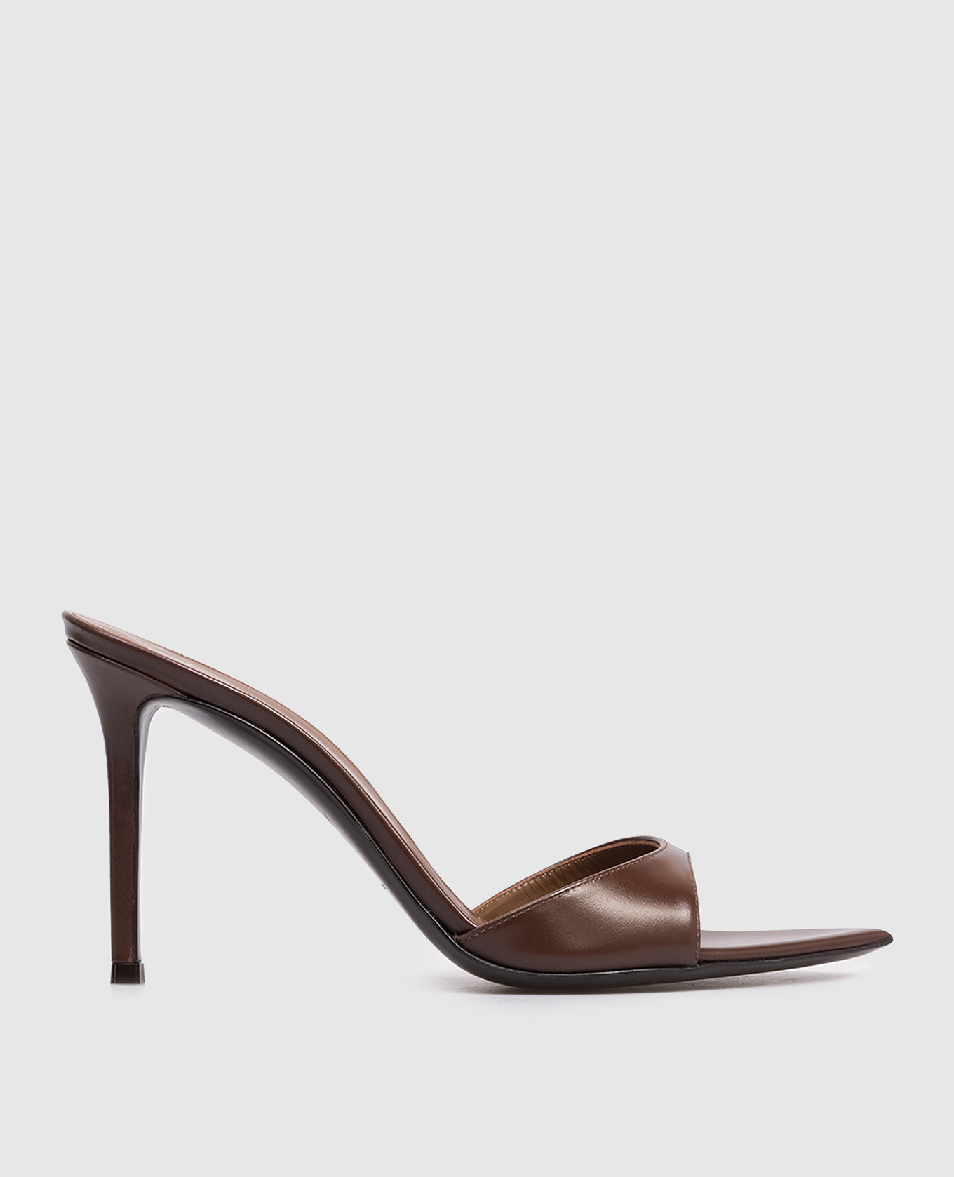 Intrigo brown leather mules