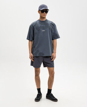 Stone Island Blue swim shorts with logo patch L1S15B100B09S0046