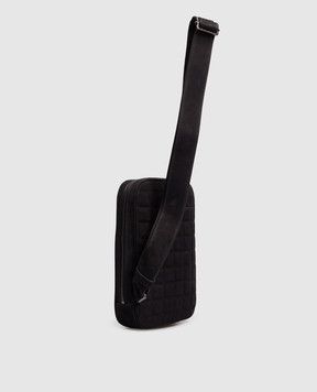 Stefano Ricci Black nubuck sling bag with monogram ND200SRUSNS