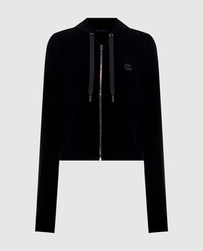 Dolce&Gabbana Black velour sports jacket F9U86ZFUGUE