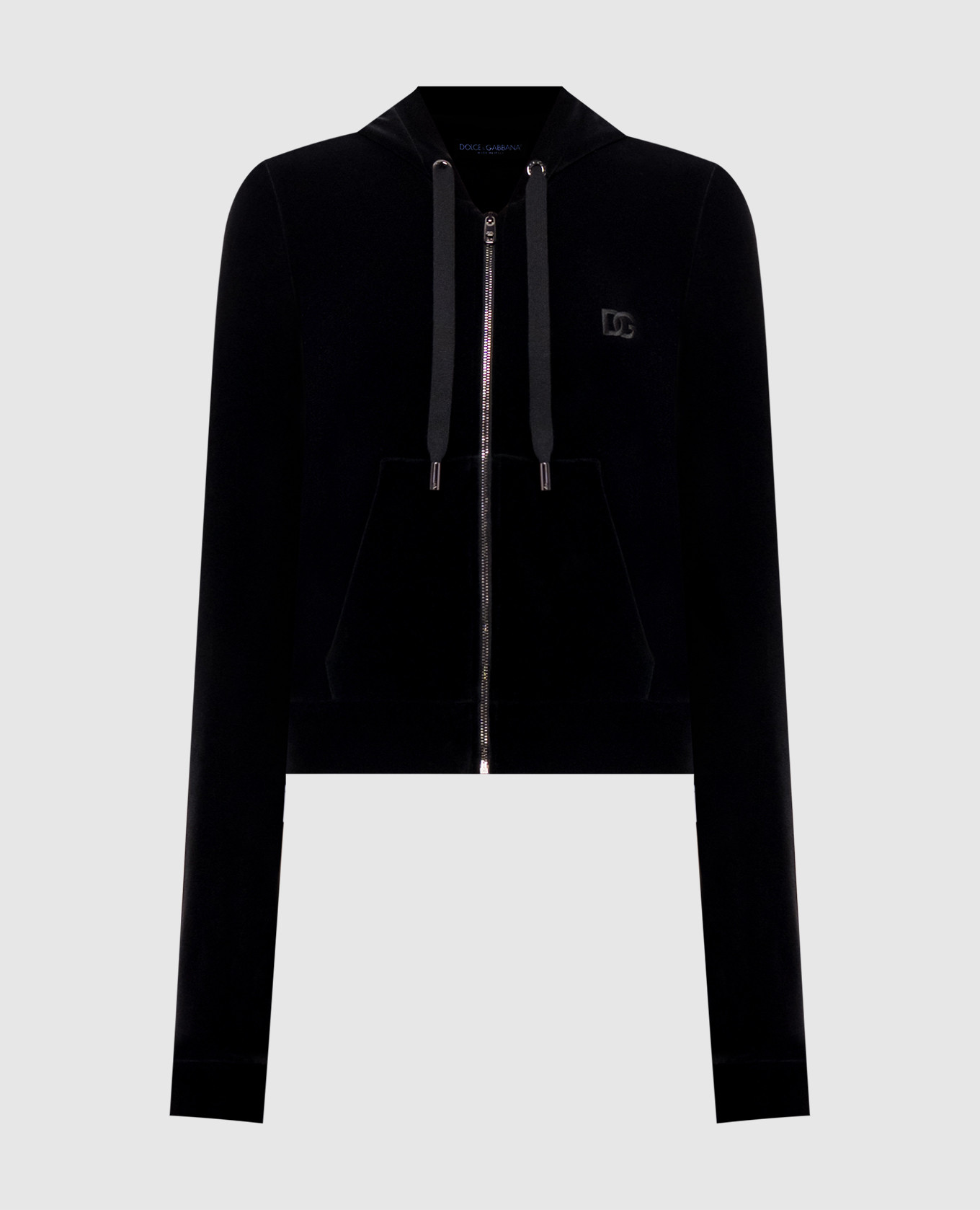 Schwarze Velours-Sportjacke