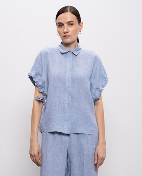 Peserico Blue linen shirt S06448D02600