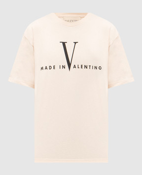 Valentino Beige T-shirt with logo print 8V3MG16PBAQ
