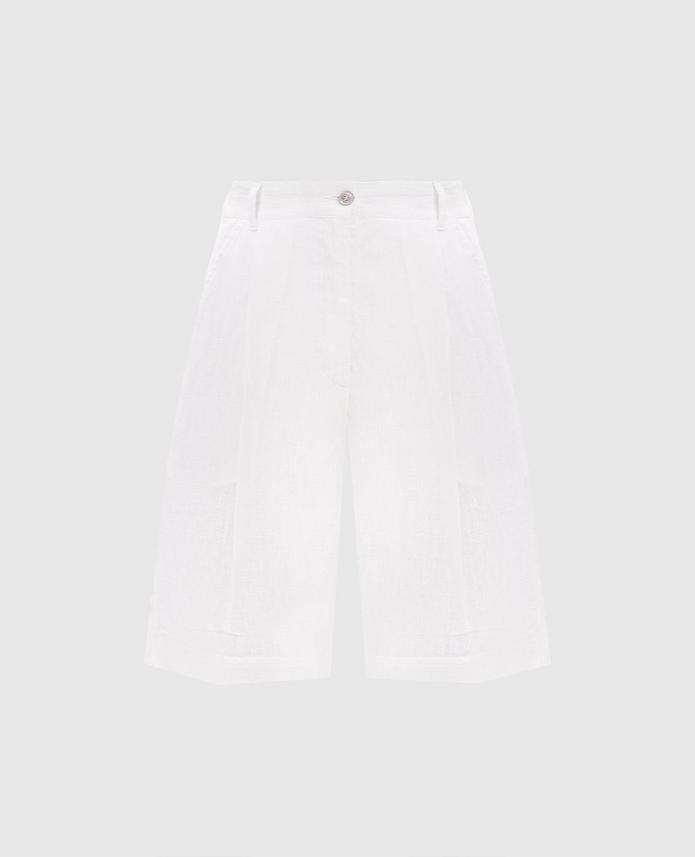 IVANA white linen shorts