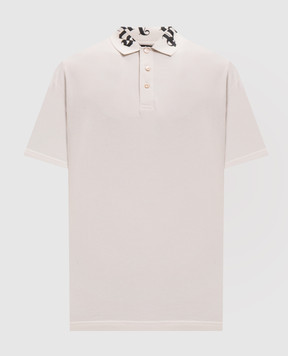 Palm Angels Ivory polo shirt with logo print PMGB012S26FAB003