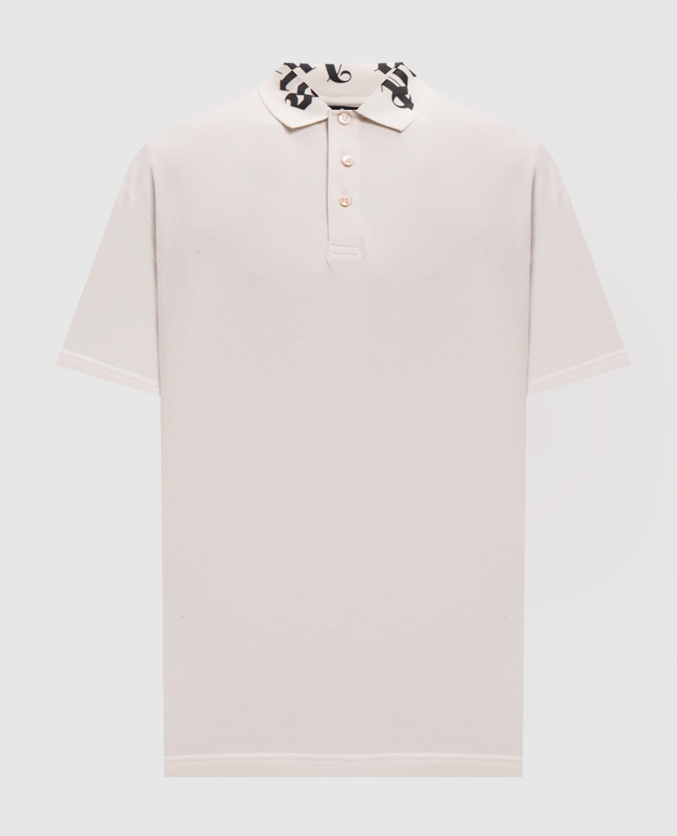 Ivory polo shirt with logo print Palm Angels