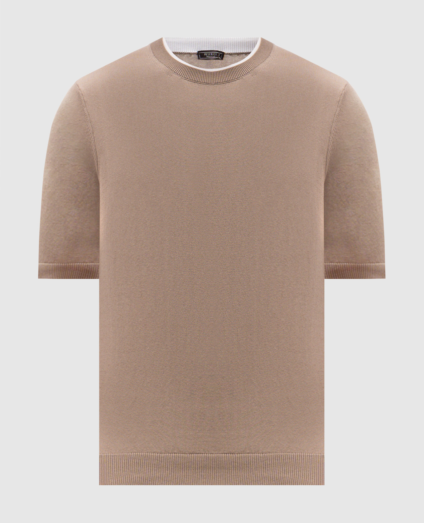 

Brown cotton layered T-shirt Peserico