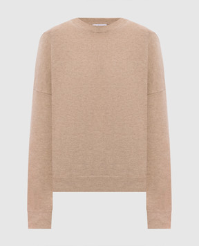 Brunello Cucinelli Beige cashmere sweater with monil chain M12244410P