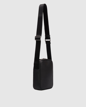 Trussardi Black leather bag with logo print Z589E006428NMBC02L33