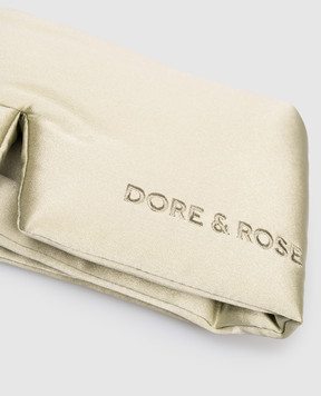 Dore & Rose Green silk sleep mask with logo DEEPSLEEPMASK