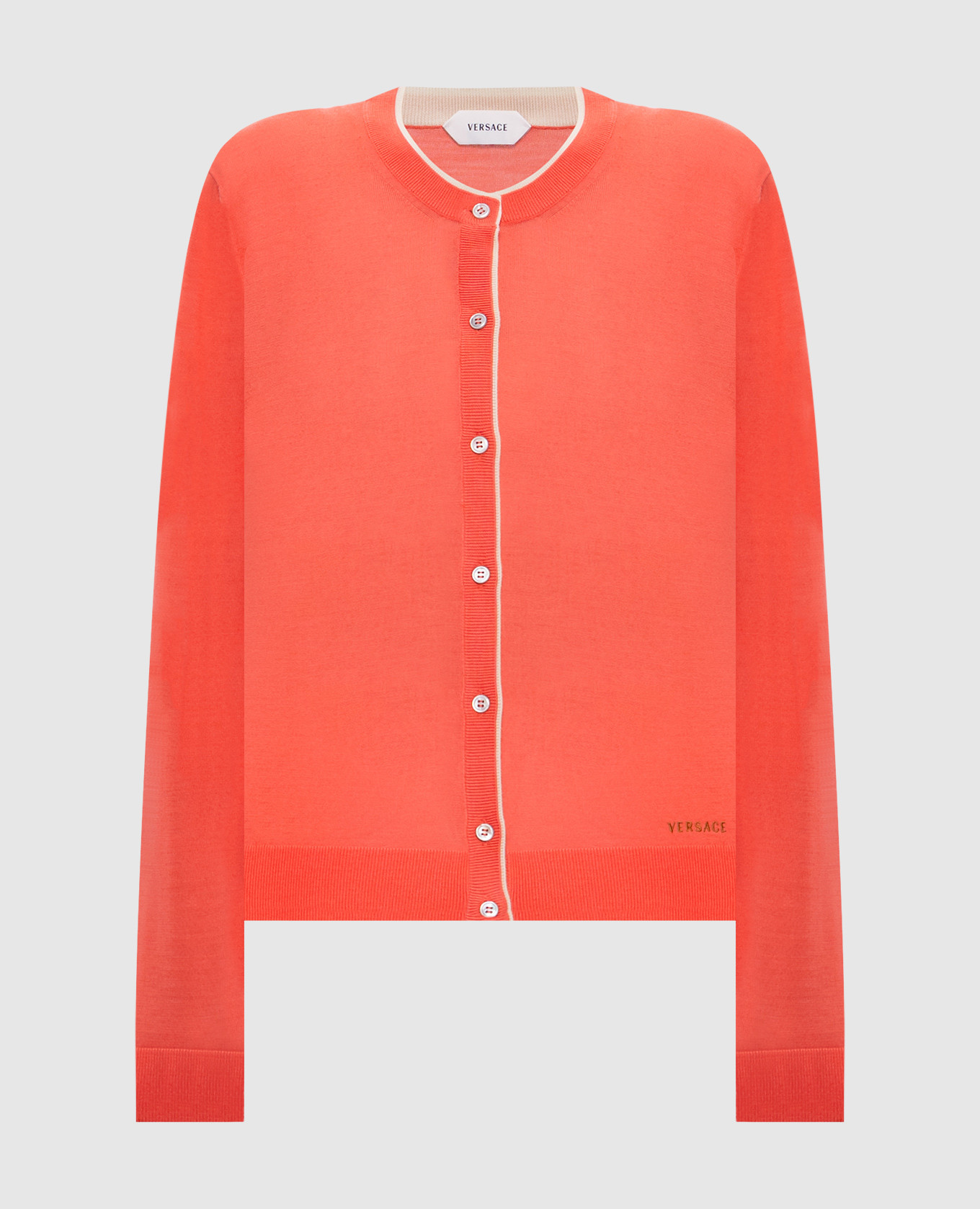 

Coral wool cardigan Versace, Red