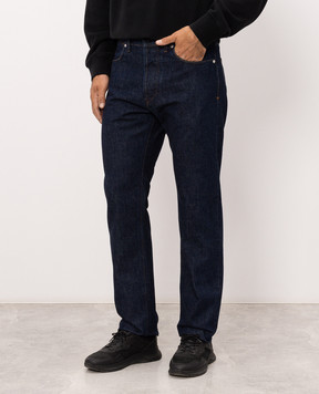 Stone Island Blue jeans with logo patch L2S14J100005S00J7