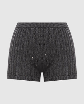 Twinset Gray shorts with crystals 262TT3151